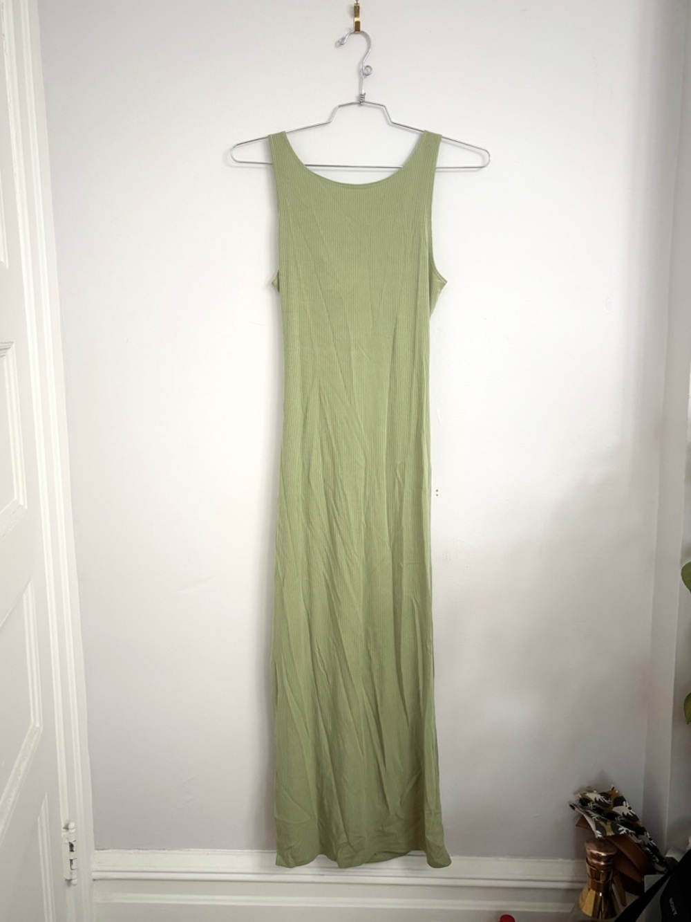 NWOT L*SPACE Nico Green Sleeveless Midi Dress in Sage Green w/ Side Slit - M